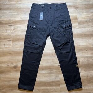 G-Star RAW Cargo Pants Men 31x32 Black Regular Tapered Stretch Twill Skater NEW
